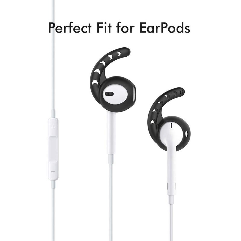 AhaStyle 3 Pairs AirPods Ear Hooks Cover Silicone Accessories Compatible with Apple AirPods and EarPods Headphones(Black) - Image 5